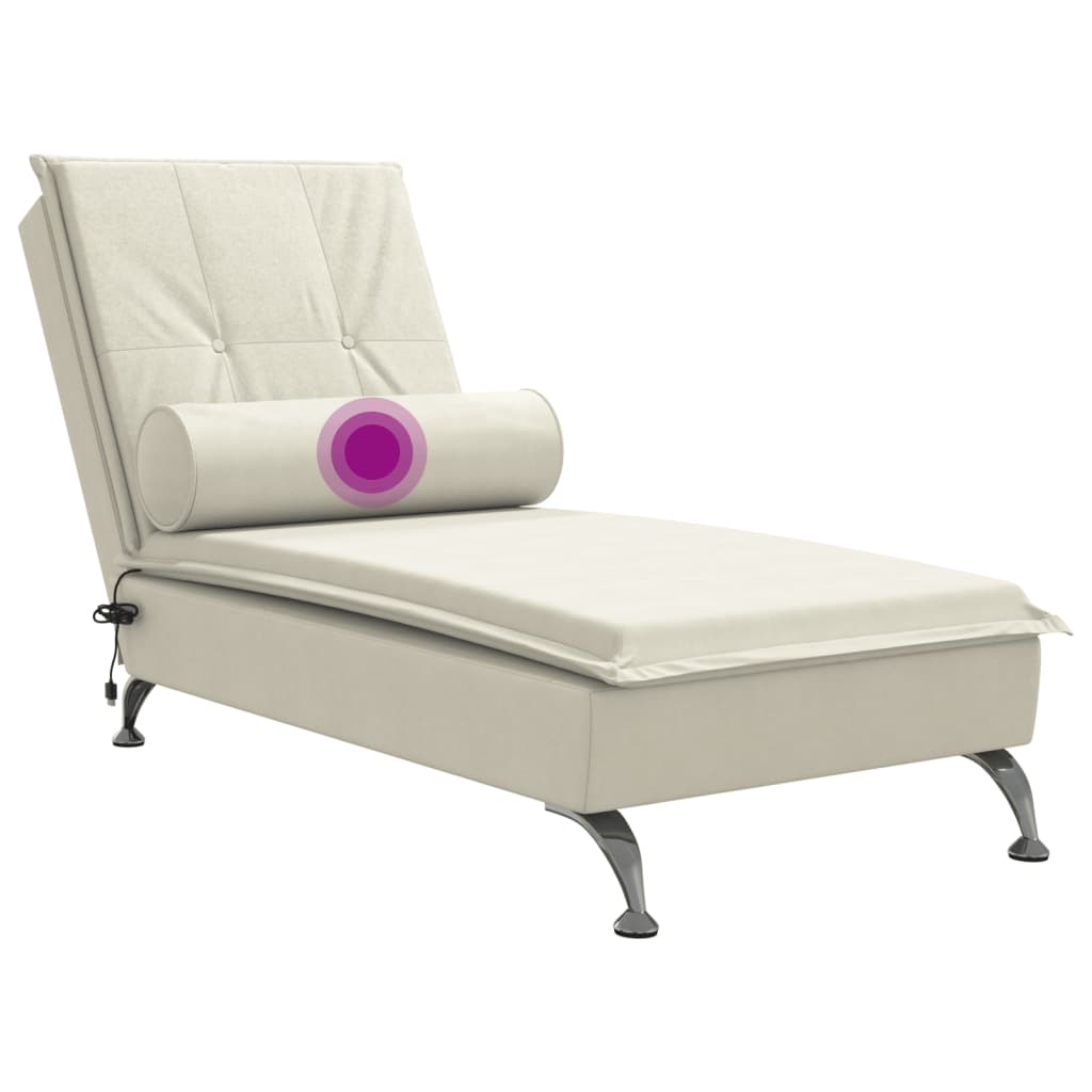 Massage chaise longue met bolster fluweel roze is nu te koop bij PeponiXL, paradijselijk wonen!