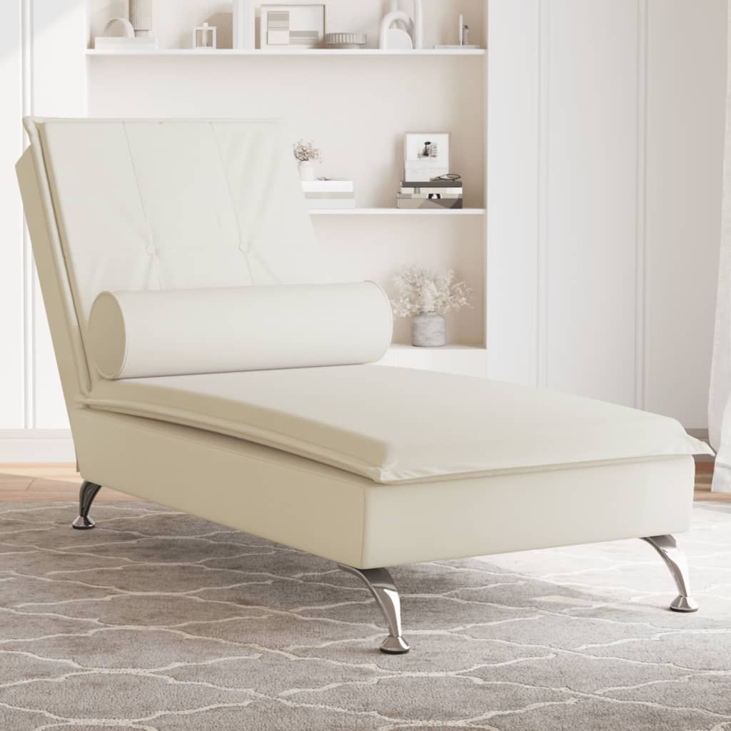 Massage chaise longue met bolster fluweel roze is nu te koop bij PeponiXL, paradijselijk wonen!