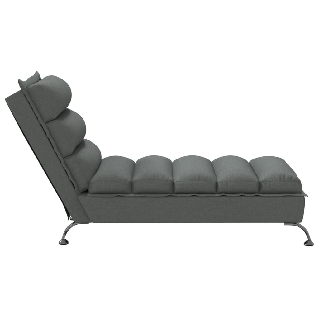 Chaise longue met kussens stof donkergrijs is nu te koop bij PeponiXL, paradijselijk wonen!