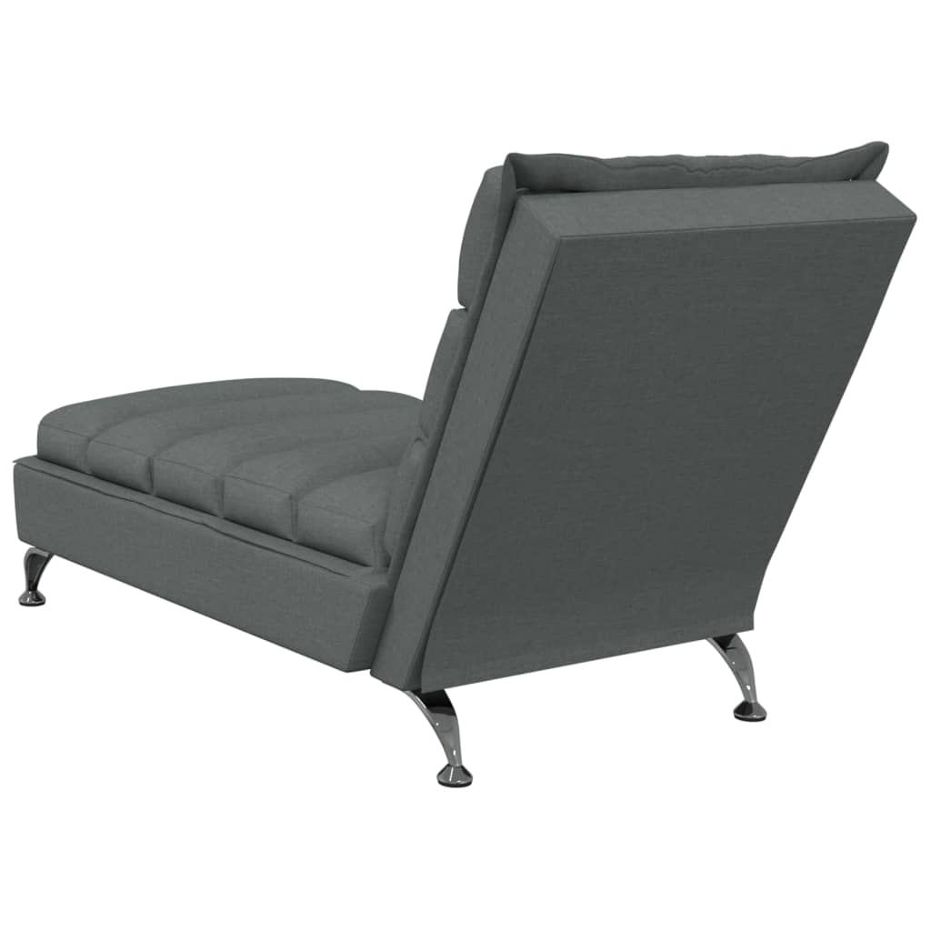 Chaise longue met kussens stof donkergrijs is nu te koop bij PeponiXL, paradijselijk wonen!