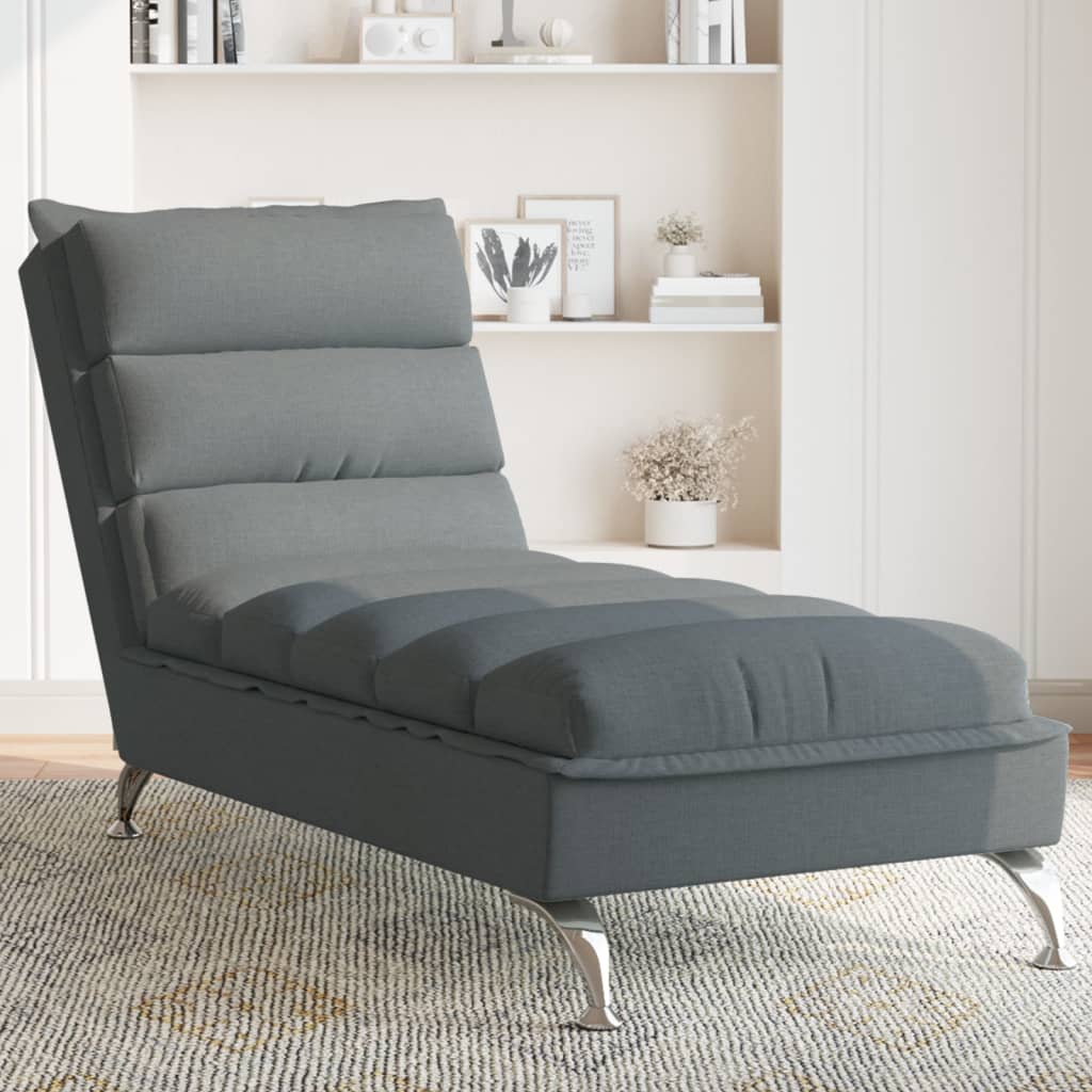 Chaise longue met kussens stof donkergrijs is nu te koop bij PeponiXL, paradijselijk wonen!