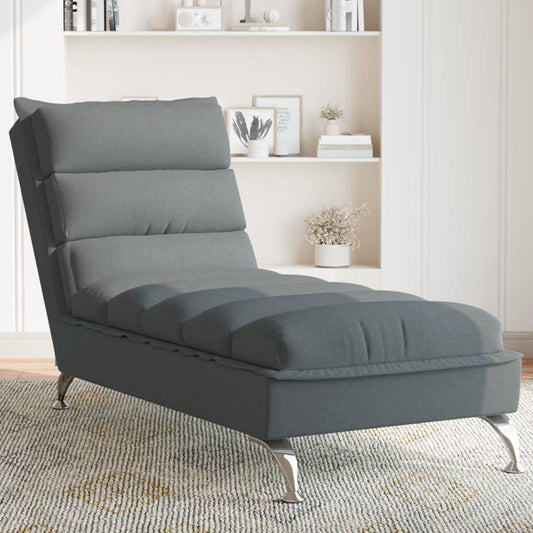 Chaise longue met kussens stof donkergrijs is nu te koop bij PeponiXL, paradijselijk wonen!