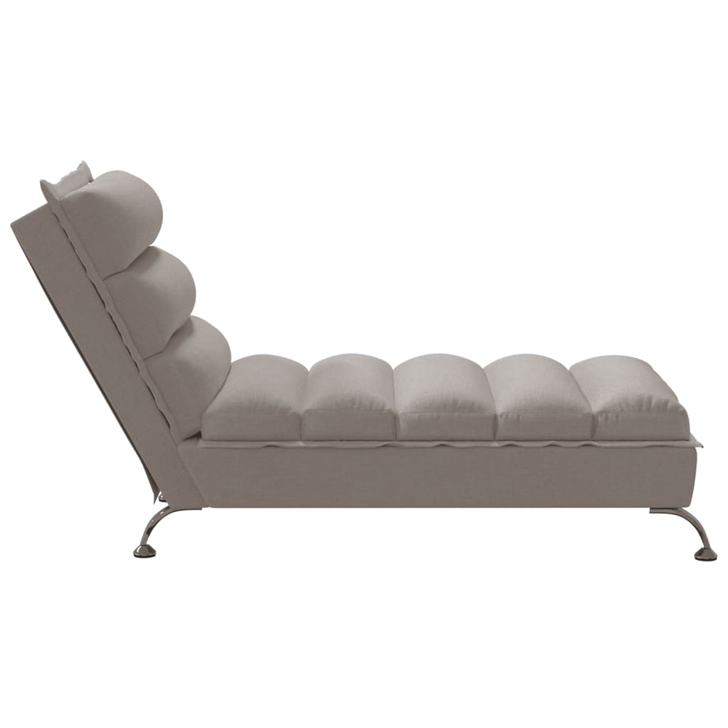 Chaise longue met kussens stof taupe is nu te koop bij PeponiXL, paradijselijk wonen!