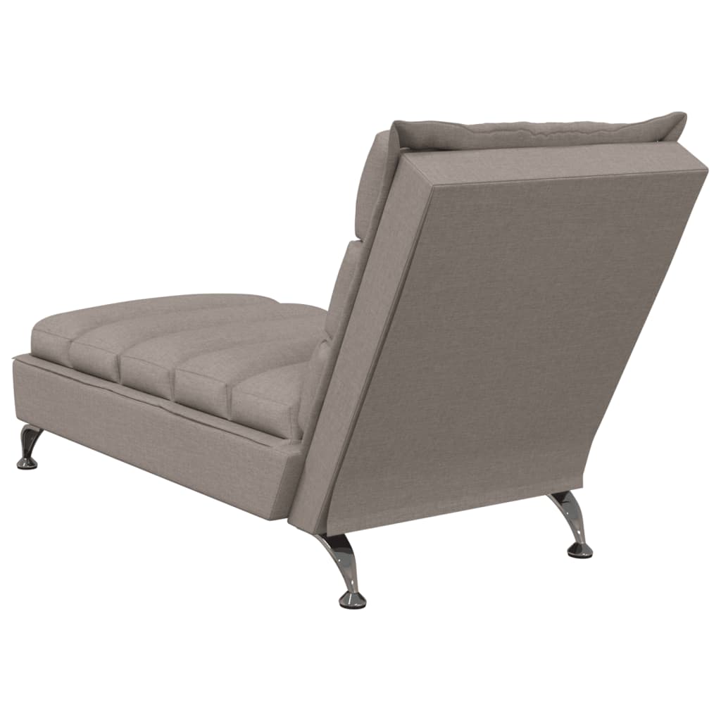 Chaise longue met kussens stof taupe is nu te koop bij PeponiXL, paradijselijk wonen!