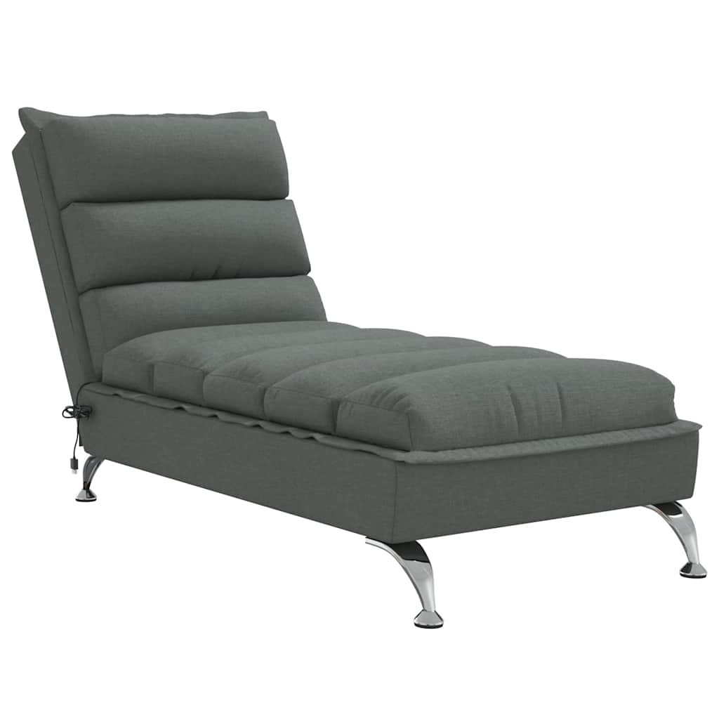 Massage chaise longue met kussens stof donkergrijs is nu te koop bij PeponiXL, paradijselijk wonen!