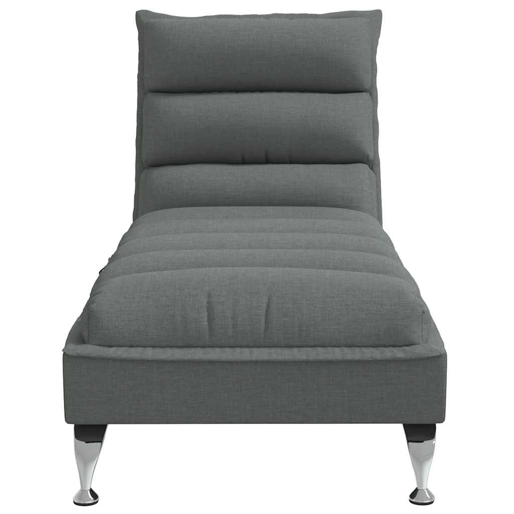 Massage chaise longue met kussens stof donkergrijs is nu te koop bij PeponiXL, paradijselijk wonen!