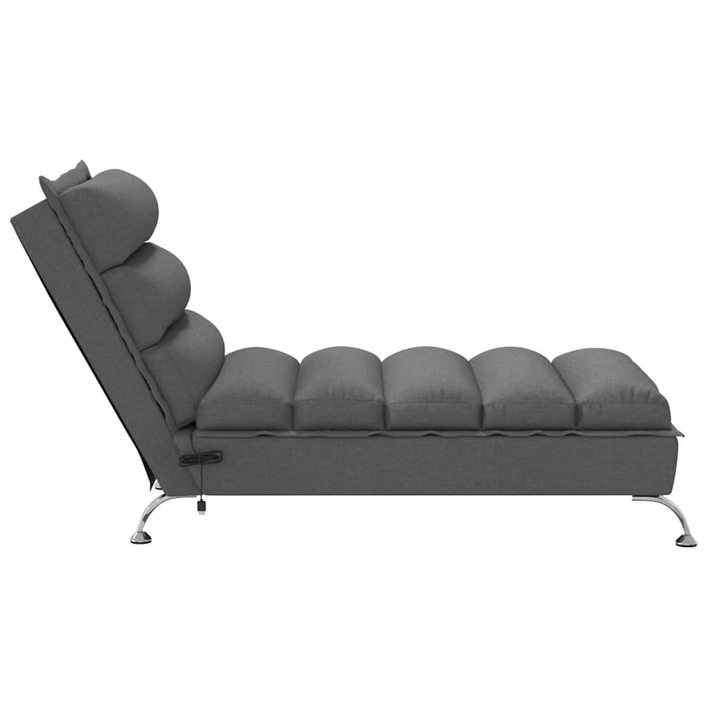 Massage chaise longue met kussens stof donkergrijs is nu te koop bij PeponiXL, paradijselijk wonen!