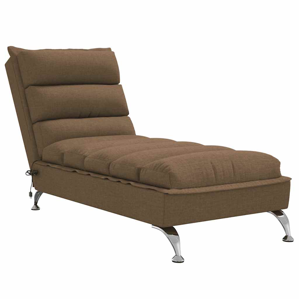 Massage chaise longue met kussens stof bruin is nu te koop bij PeponiXL, paradijselijk wonen!
