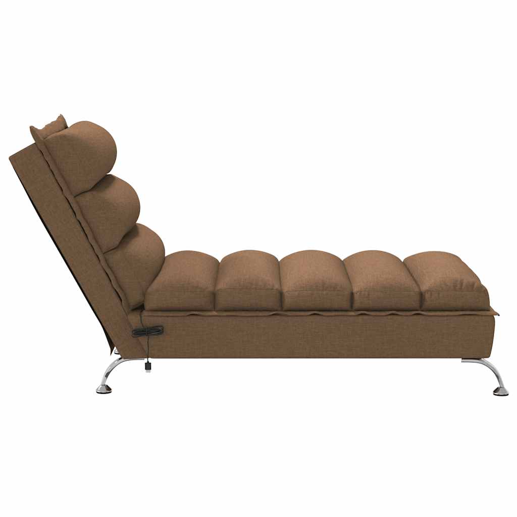 Massage chaise longue met kussens stof bruin is nu te koop bij PeponiXL, paradijselijk wonen!