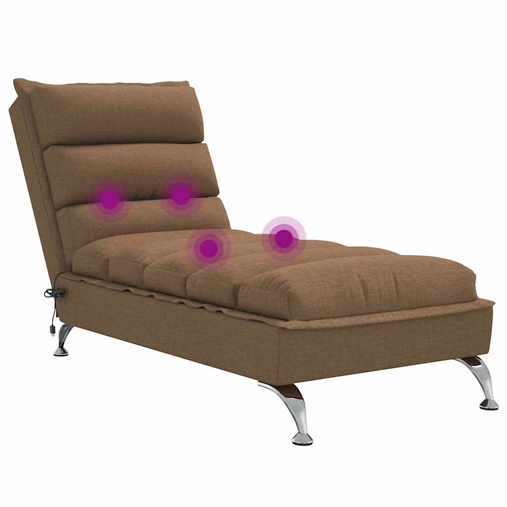 Massage chaise longue met kussens stof bruin is nu te koop bij PeponiXL, paradijselijk wonen!