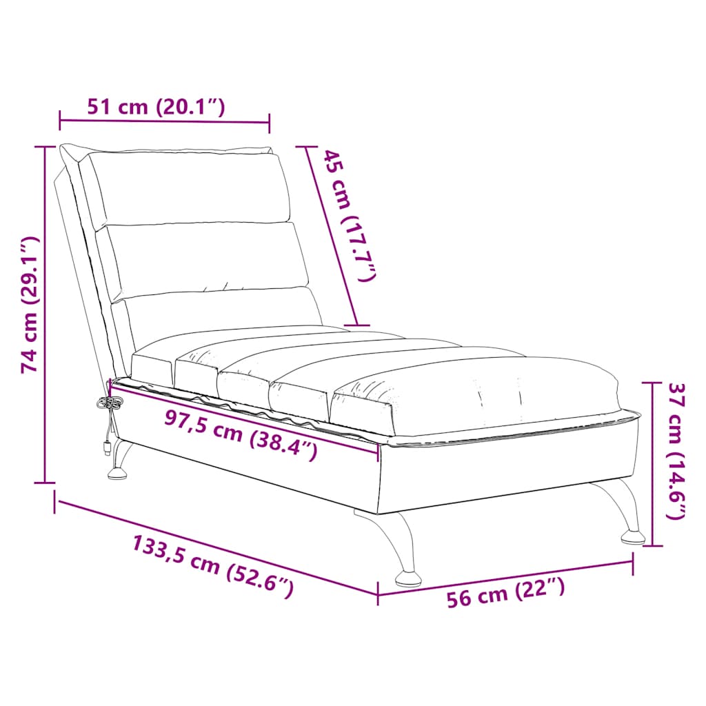 Massage chaise longue met kussens stof bruin is nu te koop bij PeponiXL, paradijselijk wonen!