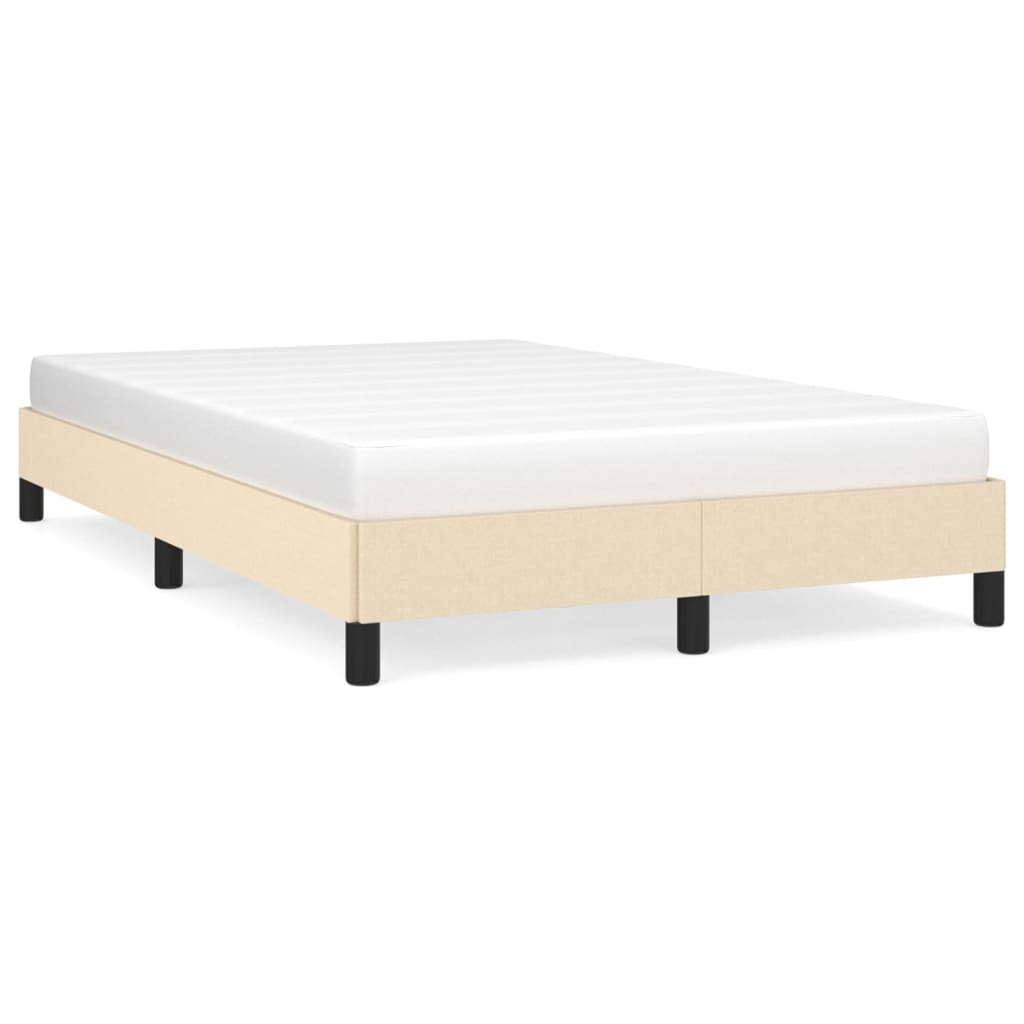 Bedframe zonder matras 120x190 cm stof crèmekleurig is nu te koop bij PeponiXL, paradijselijk wonen!