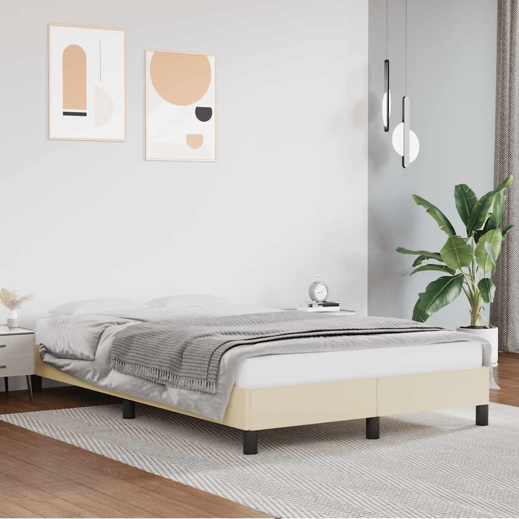 Bedframe zonder matras 120x190 cm kunstleer crème is nu te koop bij PeponiXL, paradijselijk wonen!