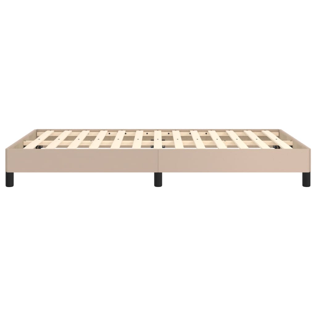 Bedframe zonder matras 120x190 cm kunstleer cappuccinokleurig is nu te koop bij PeponiXL, paradijselijk wonen!