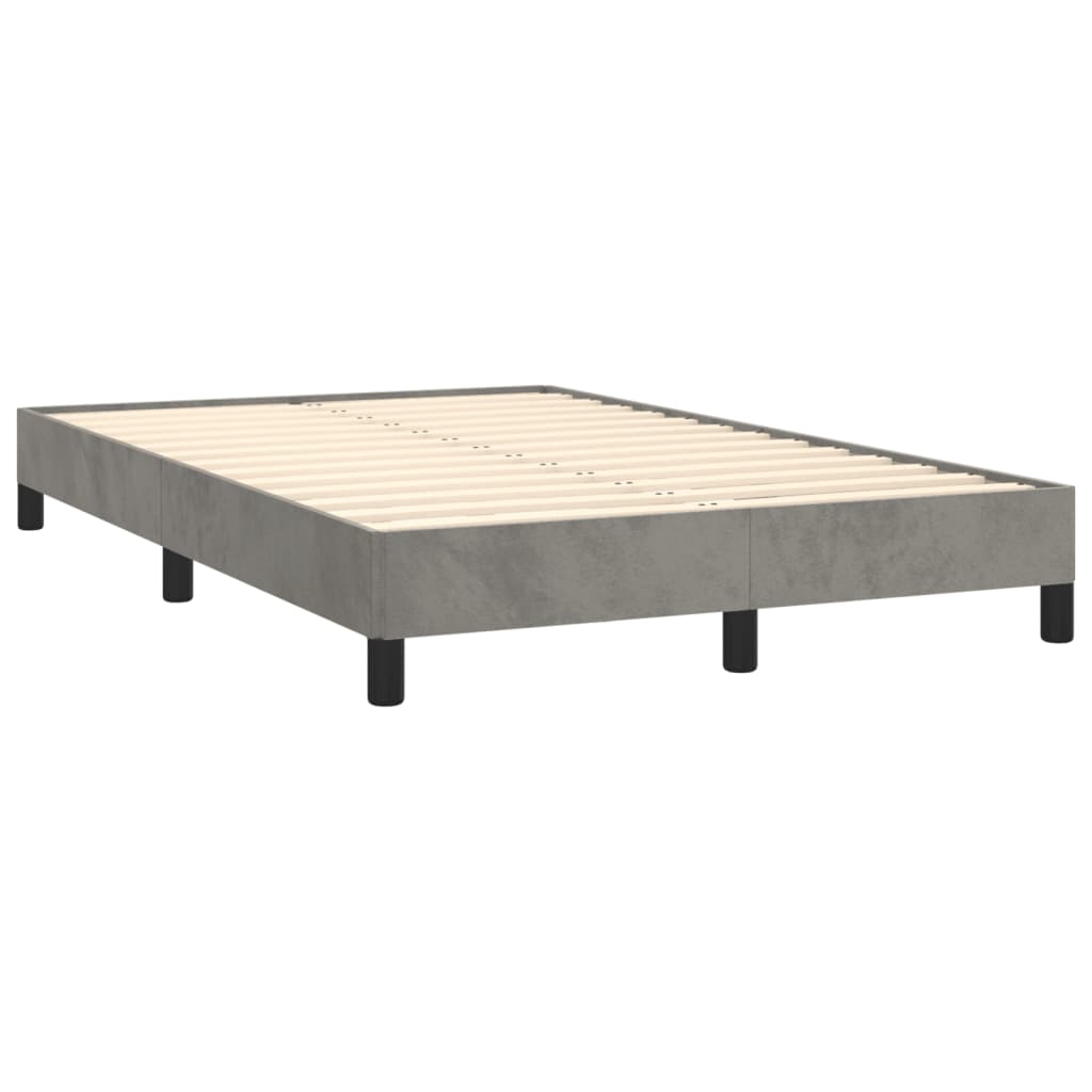 Bedframe zonder matras 120x190 cm fluweel lichtgrijs is nu te koop bij PeponiXL, paradijselijk wonen!