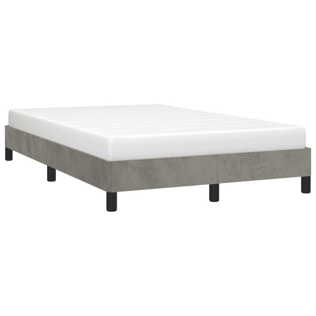 Bedframe zonder matras 120x190 cm fluweel lichtgrijs is nu te koop bij PeponiXL, paradijselijk wonen!
