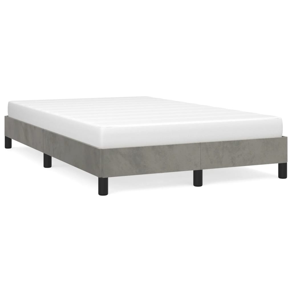 Bedframe zonder matras 120x190 cm fluweel lichtgrijs is nu te koop bij PeponiXL, paradijselijk wonen!