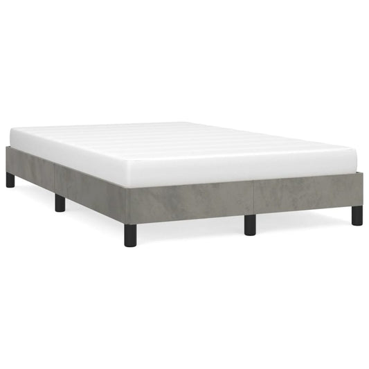 Bedframe zonder matras 120x190 cm fluweel lichtgrijs is nu te koop bij PeponiXL, paradijselijk wonen!