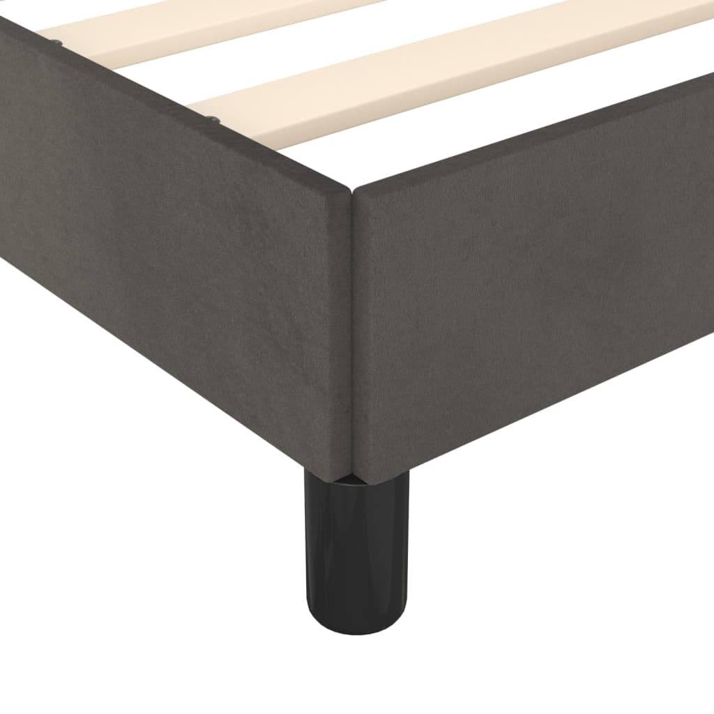 Bedframe zonder matras 120x190 cm fluweel donkergrijs is nu te koop bij PeponiXL, paradijselijk wonen!
