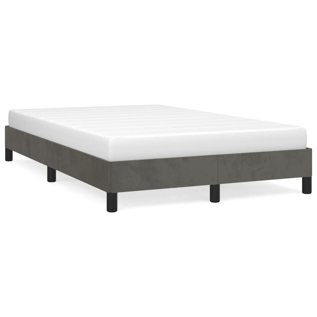 Bedframe zonder matras 120x190 cm fluweel donkergrijs is nu te koop bij PeponiXL, paradijselijk wonen!