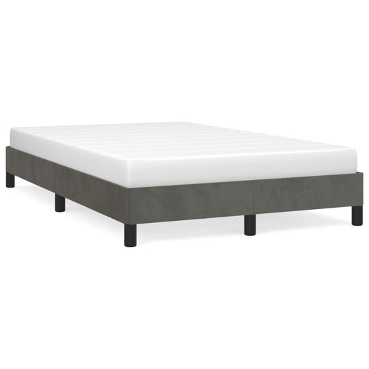 Bedframe zonder matras 120x190 cm fluweel donkergrijs is nu te koop bij PeponiXL, paradijselijk wonen!