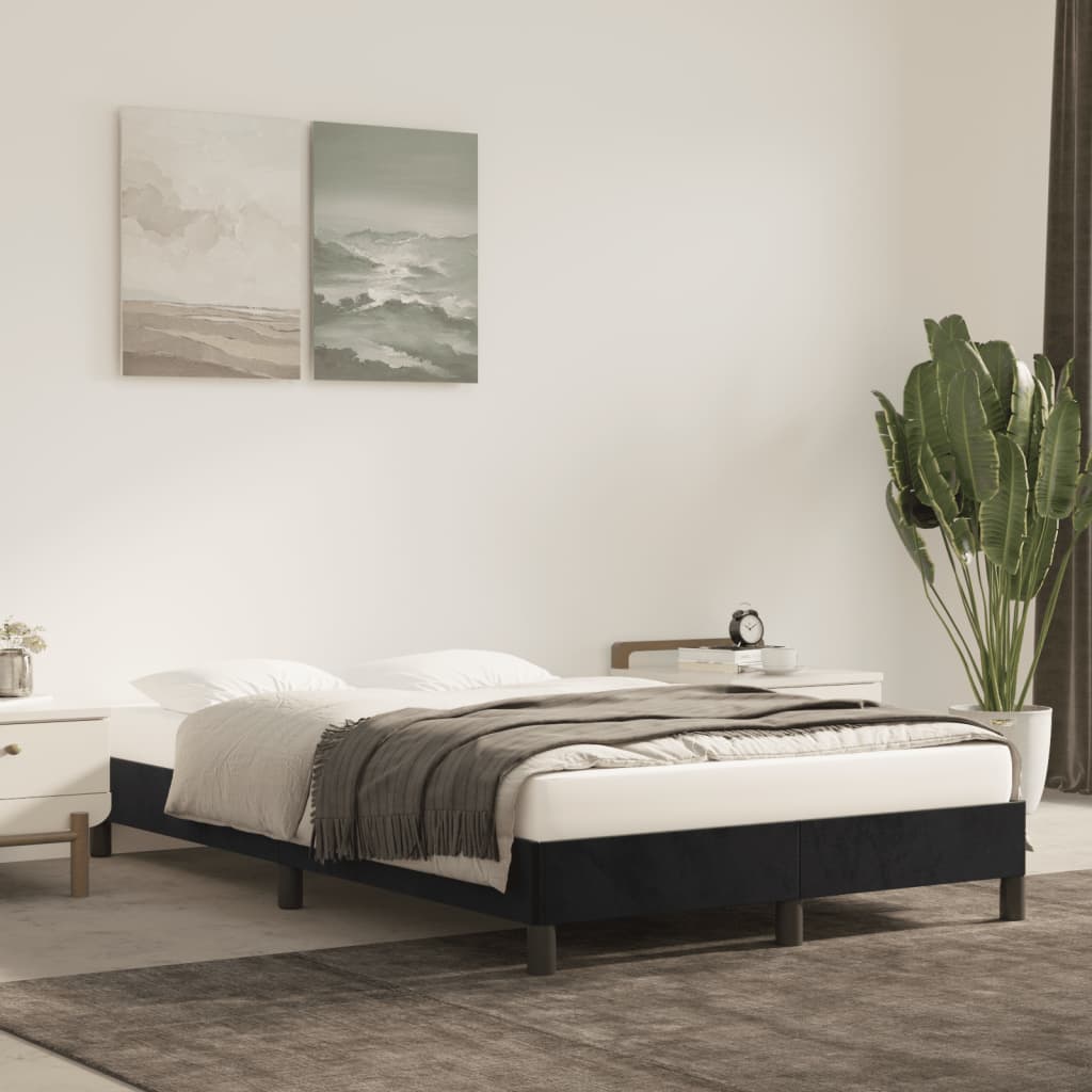 Bedframe zonder matras 120x190 cm fluweel zwart is nu te koop bij PeponiXL, paradijselijk wonen!