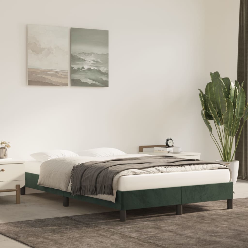 Bedframe zonder matras 120x190 cm fluweel donkergroen is nu te koop bij PeponiXL, paradijselijk wonen!