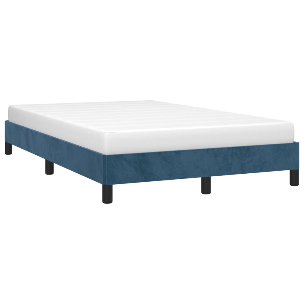 Bedframe zonder matras 120x190 cm fluweel donkerblauw is nu te koop bij PeponiXL, paradijselijk wonen!