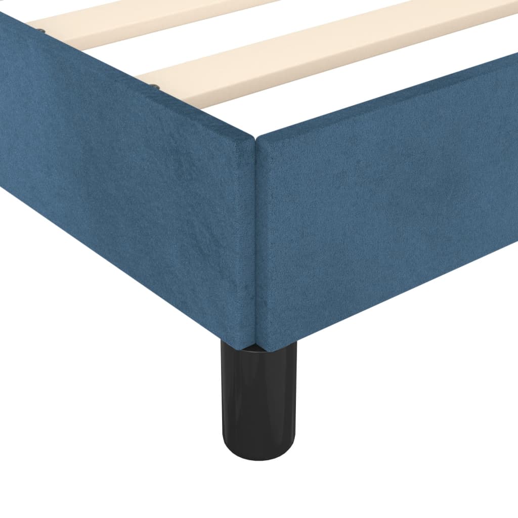 Bedframe zonder matras 120x190 cm fluweel donkerblauw is nu te koop bij PeponiXL, paradijselijk wonen!