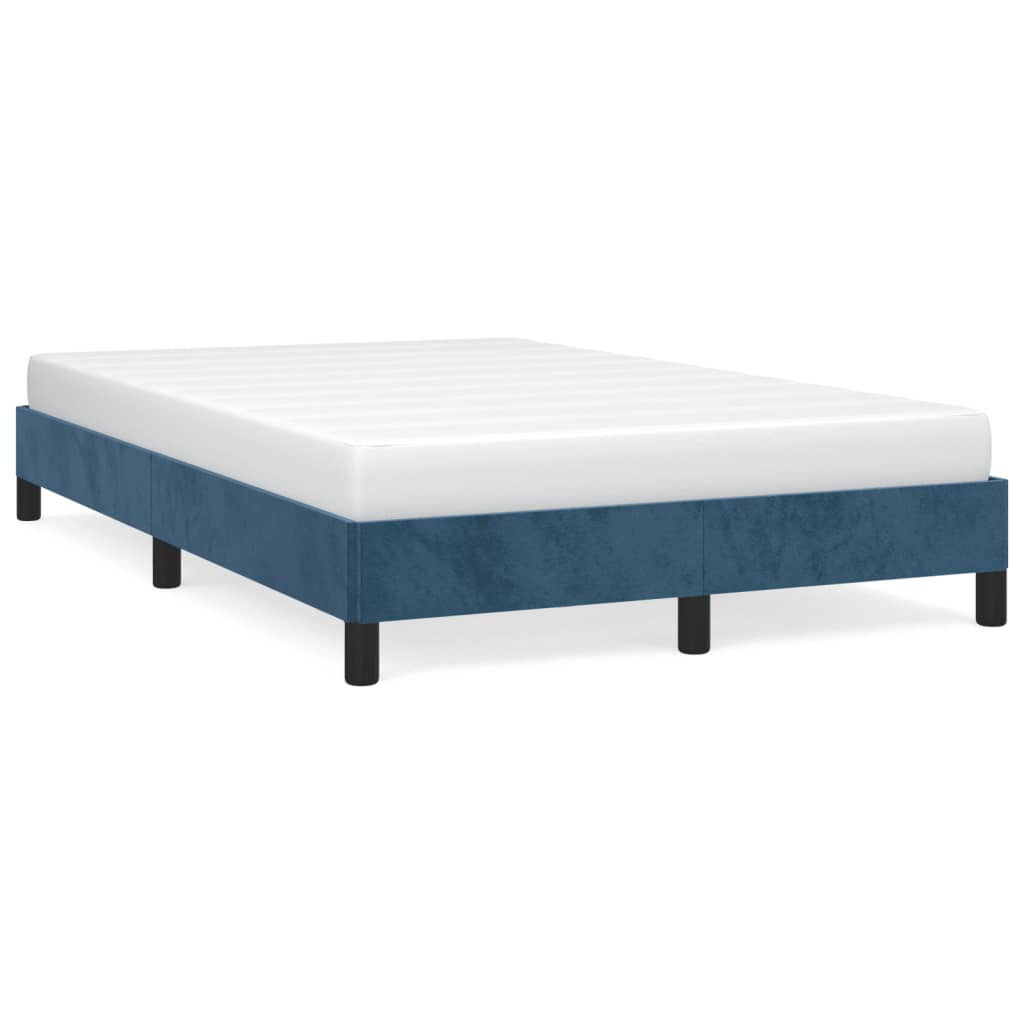Bedframe zonder matras 120x190 cm fluweel donkerblauw is nu te koop bij PeponiXL, paradijselijk wonen!
