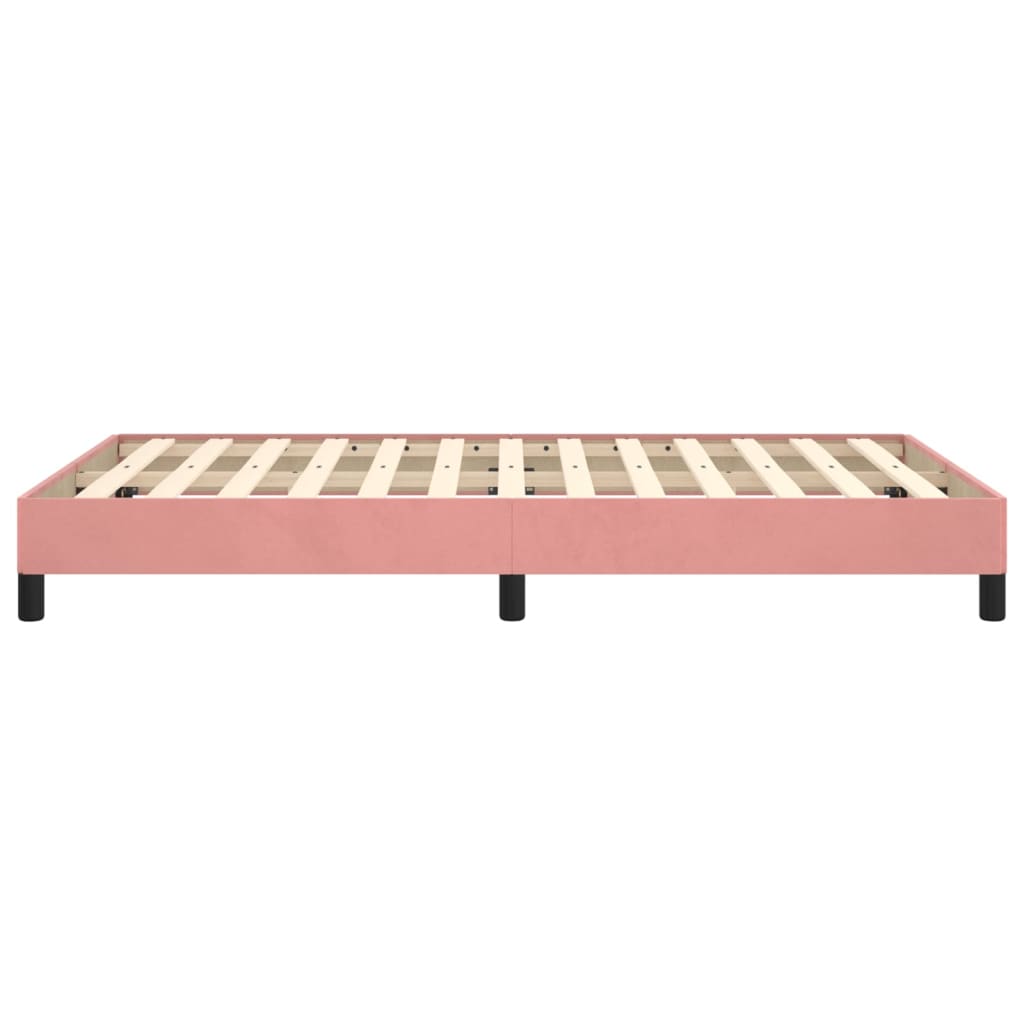 Bedframe zonder matras 120x190 cm fluweel roze is nu te koop bij PeponiXL, paradijselijk wonen!