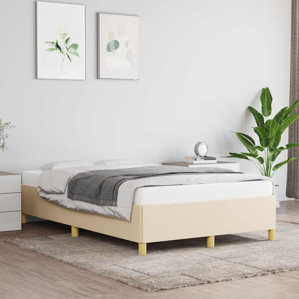 Bedframe zonder matras 120x190 cm stof crèmekleurig is nu te koop bij PeponiXL, paradijselijk wonen!