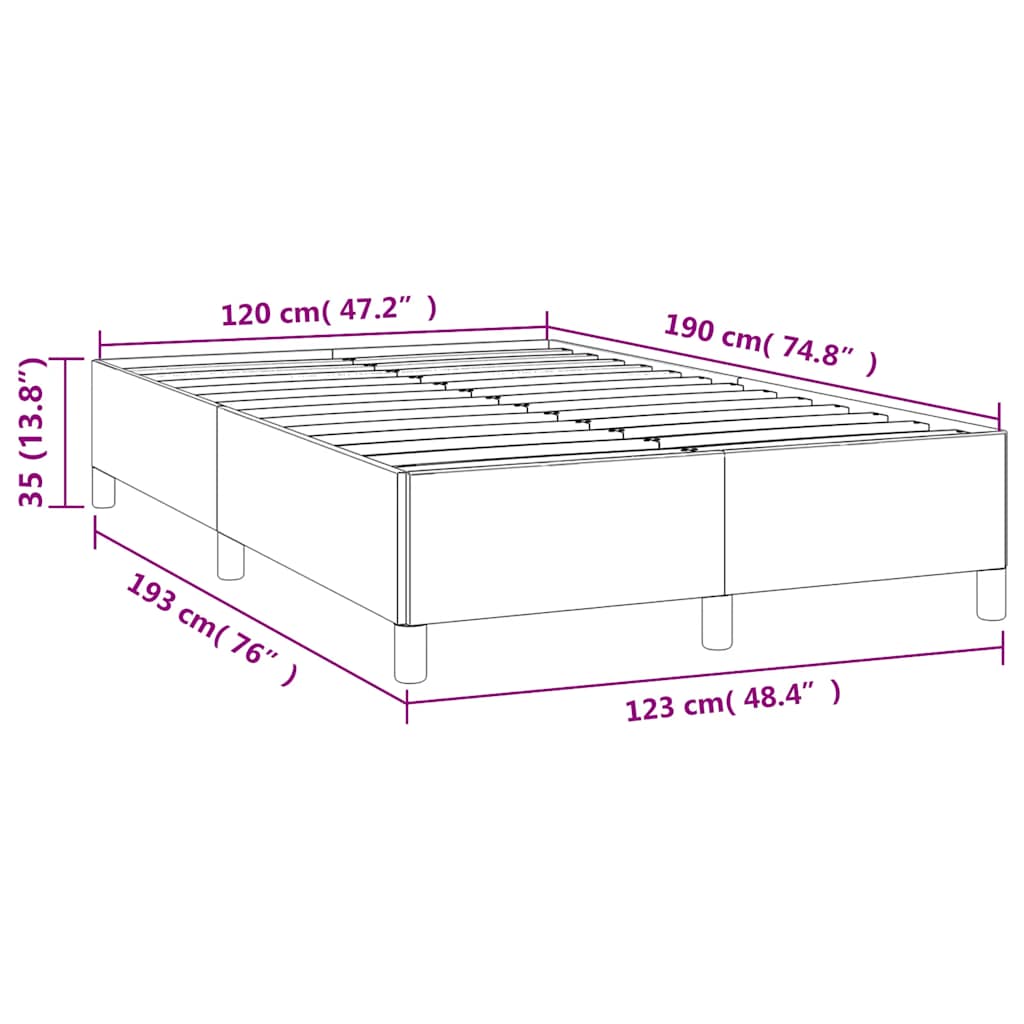 Bedframe zonder matras 120x190 cm kunstleer crème is nu te koop bij PeponiXL, paradijselijk wonen!