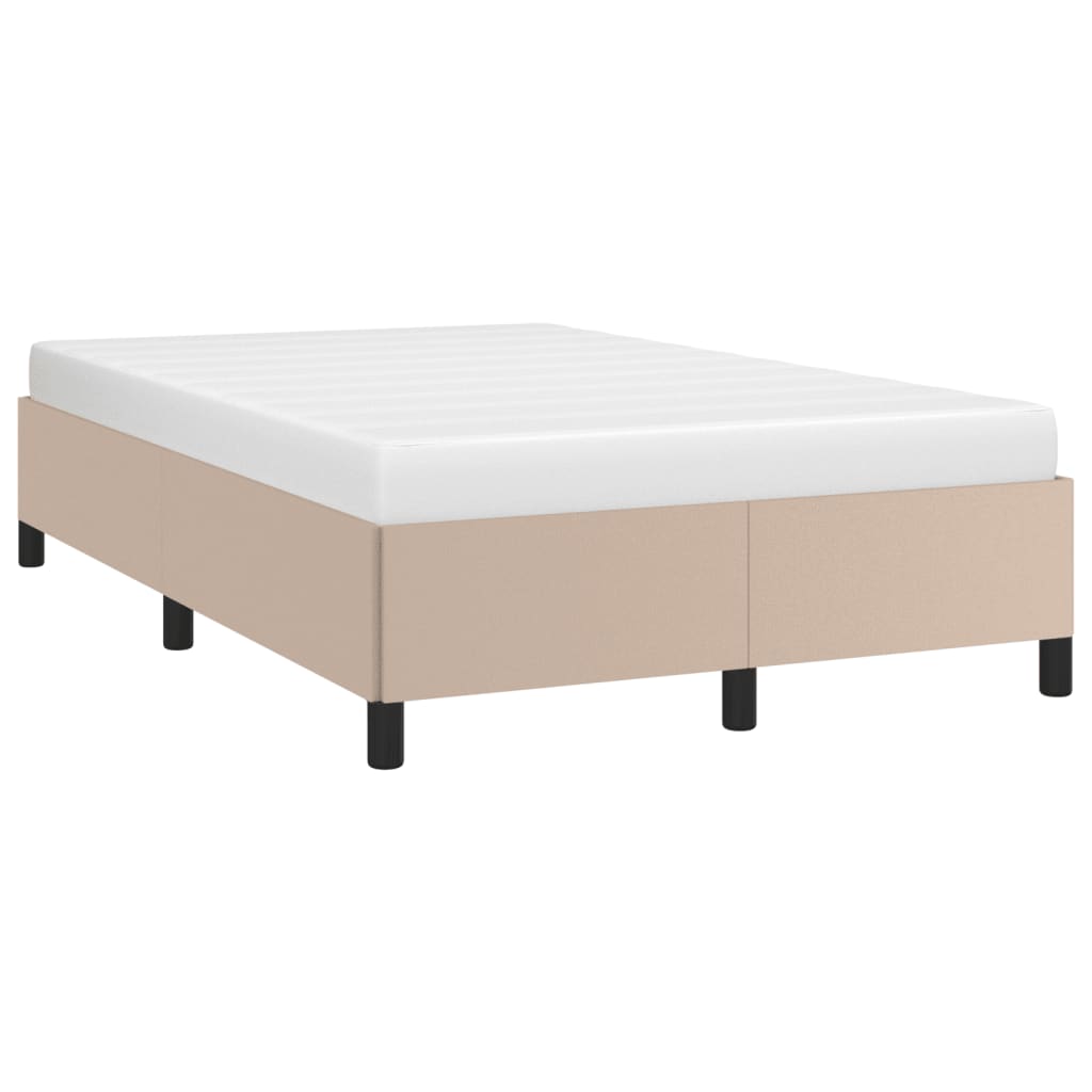 Bedframe zonder matras 120x190 cm kunstleer cappuccinokleurig is nu te koop bij PeponiXL, paradijselijk wonen!