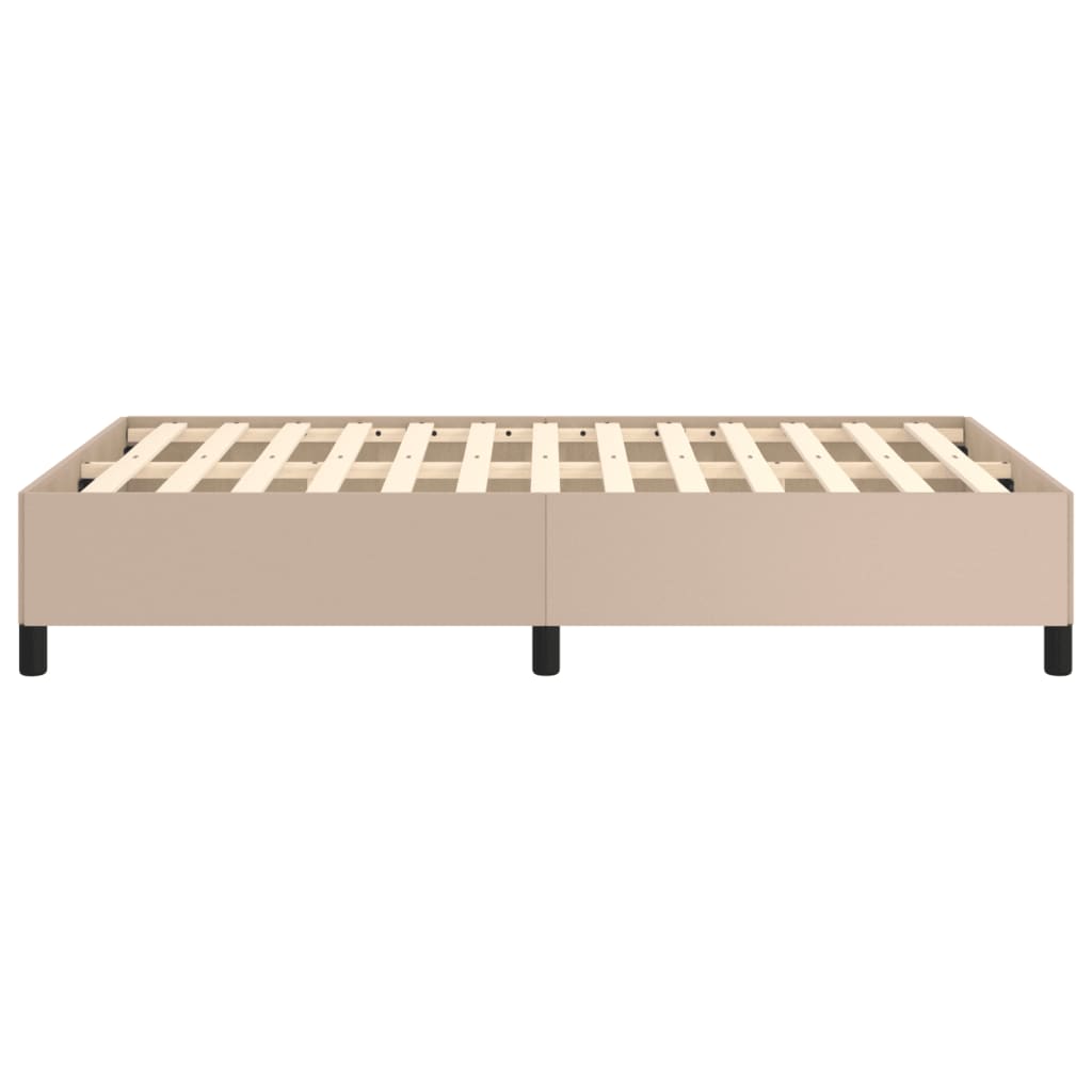 Bedframe zonder matras 120x190 cm kunstleer cappuccinokleurig is nu te koop bij PeponiXL, paradijselijk wonen!