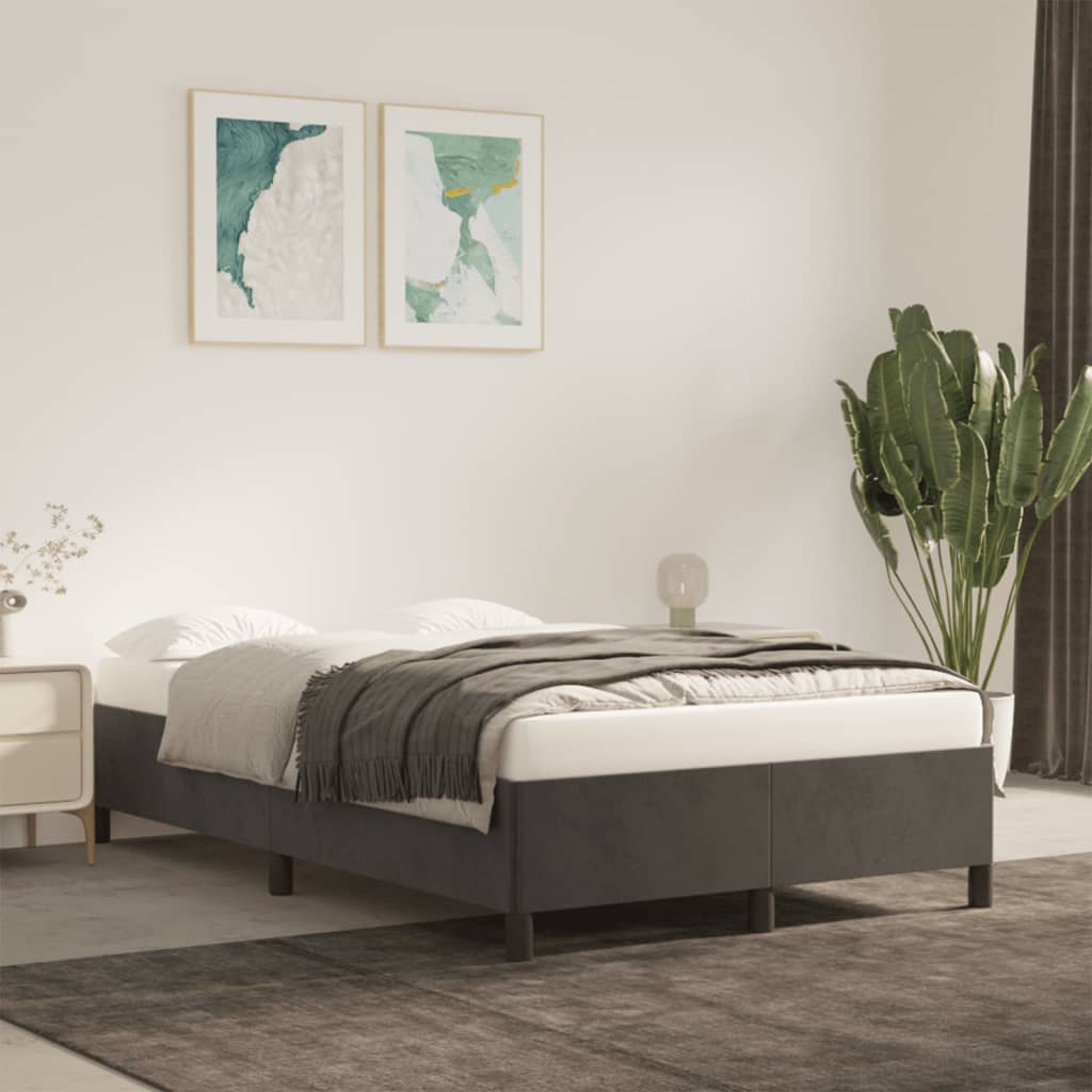 Bedframe zonder matras 120x190 cm fluweel donkergrijs is nu te koop bij PeponiXL, paradijselijk wonen!