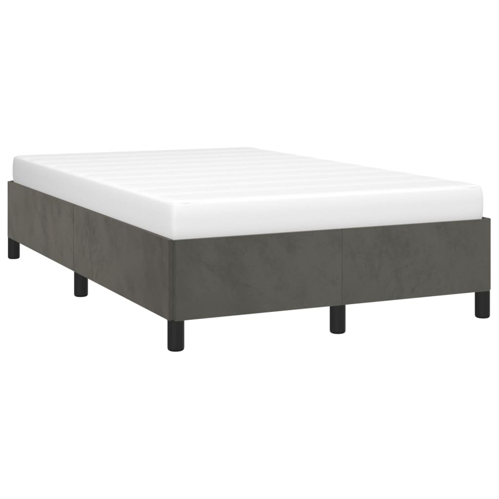 Bedframe zonder matras 120x190 cm fluweel donkergrijs is nu te koop bij PeponiXL, paradijselijk wonen!