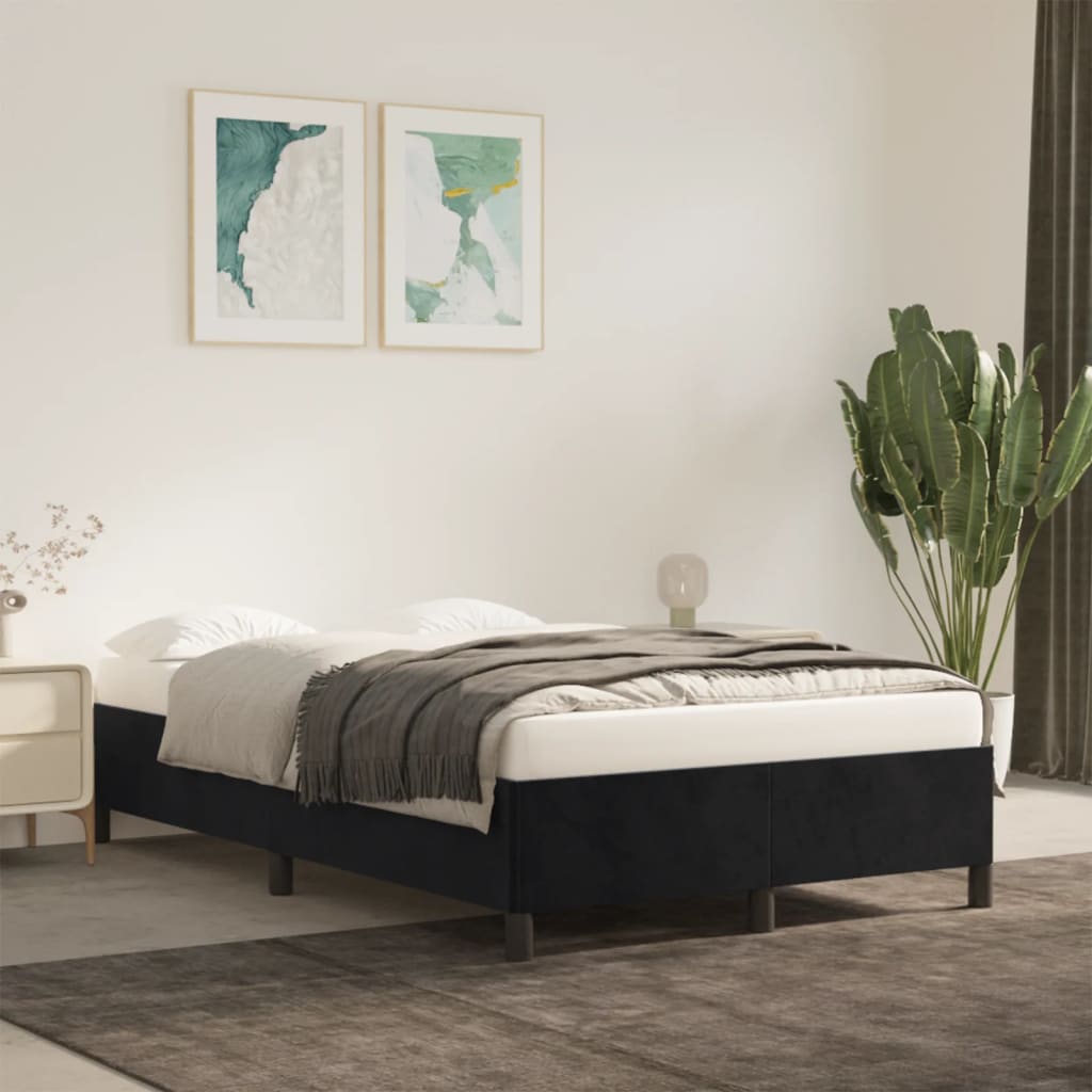 Bedframe zonder matras 120x190 cm fluweel zwart is nu te koop bij PeponiXL, paradijselijk wonen!