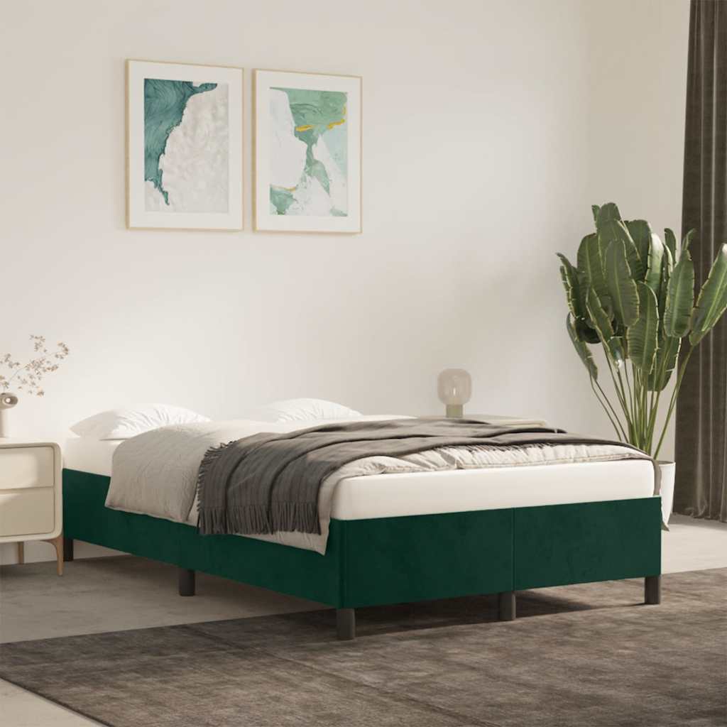 Bedframe zonder matras 120x190 cm fluweel donkergroen is nu te koop bij PeponiXL, paradijselijk wonen!