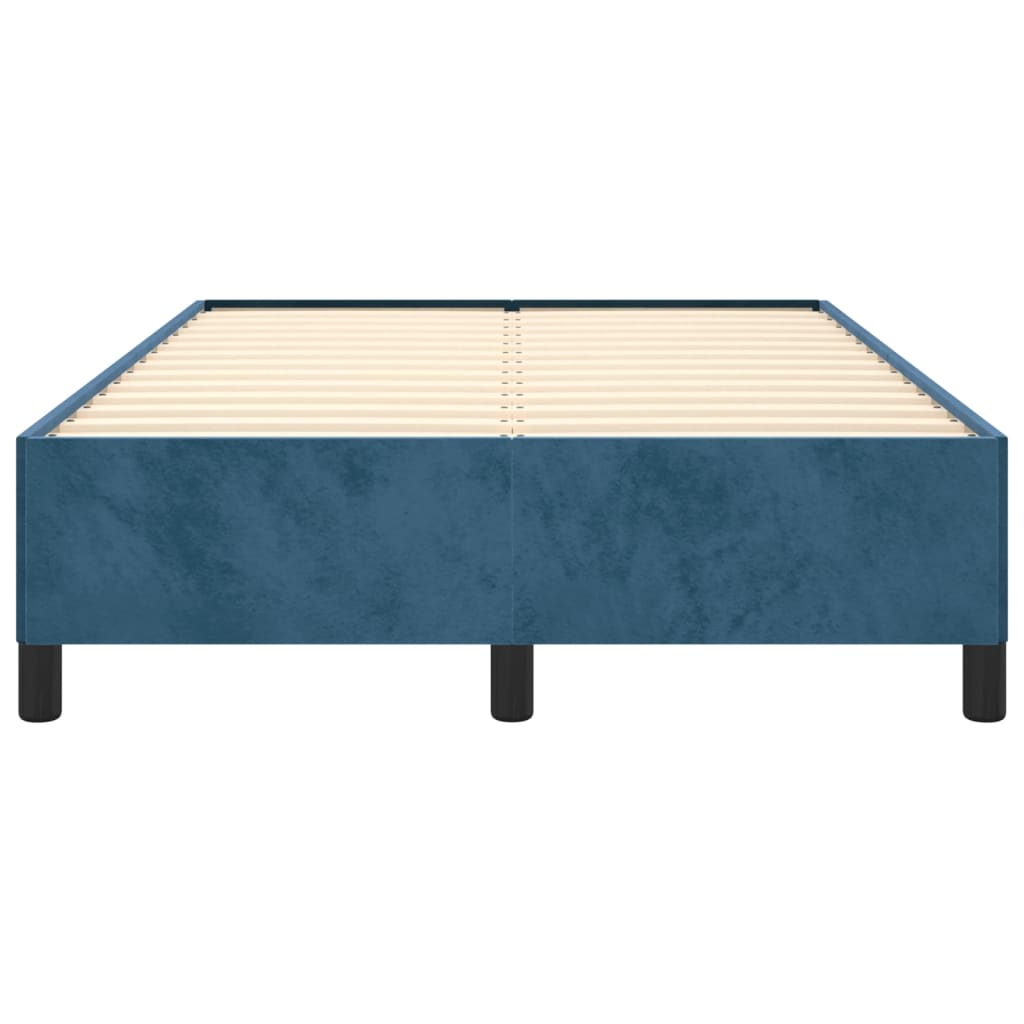 Bedframe zonder matras 120x190 cm fluweel donkerblauw is nu te koop bij PeponiXL, paradijselijk wonen!