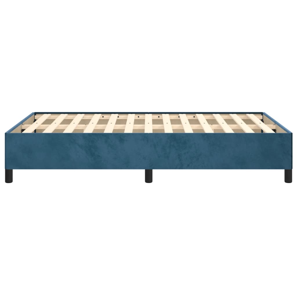 Bedframe zonder matras 120x190 cm fluweel donkerblauw is nu te koop bij PeponiXL, paradijselijk wonen!