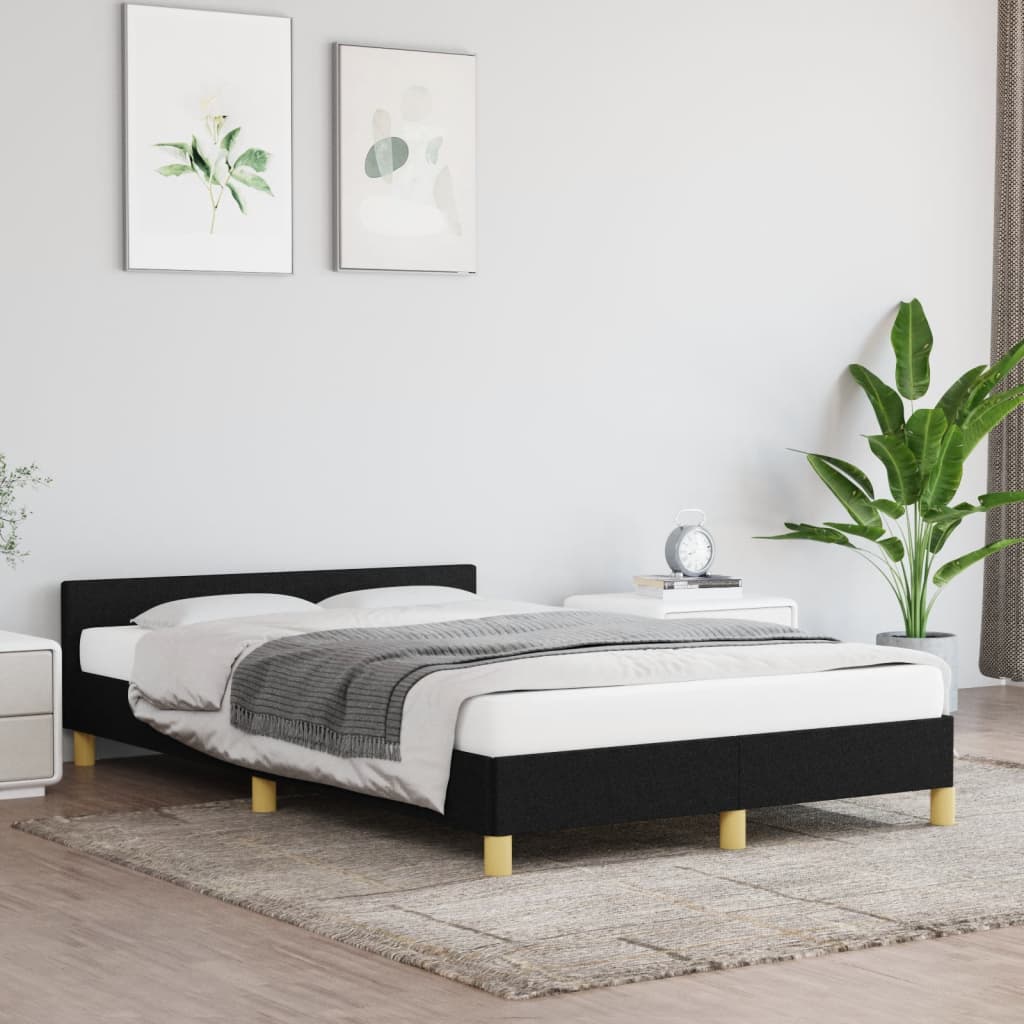 Bedframe zonder matras 120x190 cm stof zwart is nu te koop bij PeponiXL, paradijselijk wonen!
