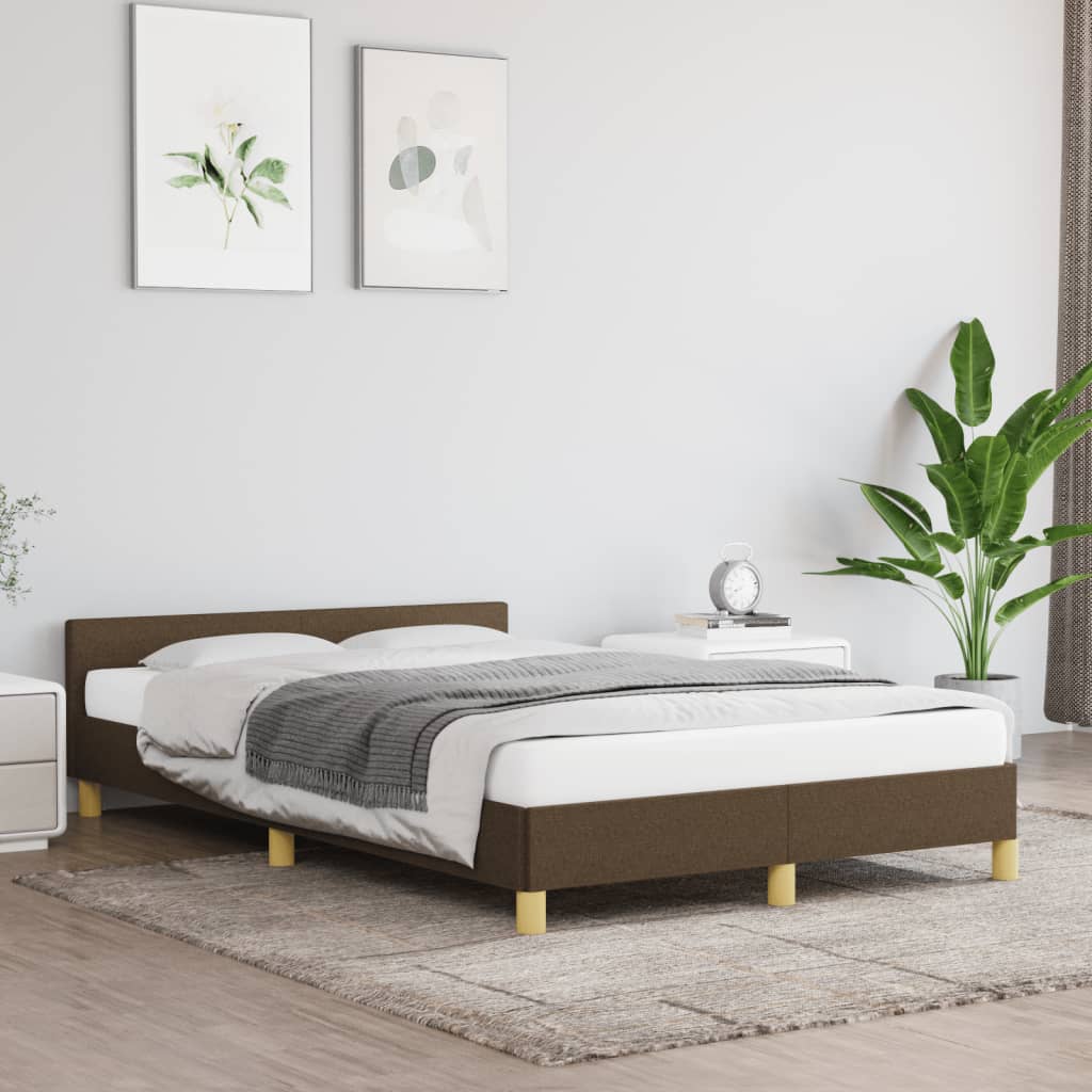 Bedframe zonder matras 120x190 cm stof donkerbruin is nu te koop bij PeponiXL, paradijselijk wonen!