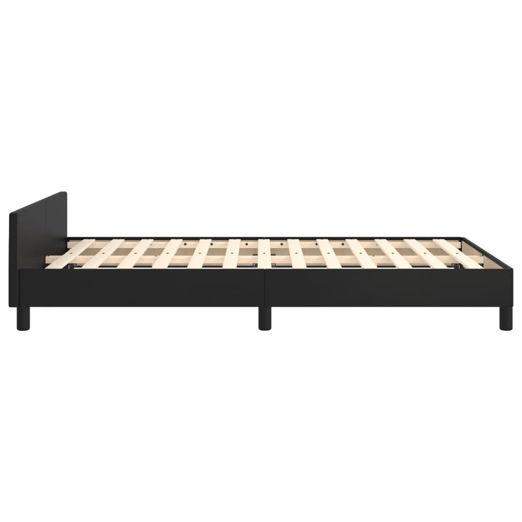 Bedframe zonder matras 120x190 cm kunstleer zwart is nu te koop bij PeponiXL, paradijselijk wonen!