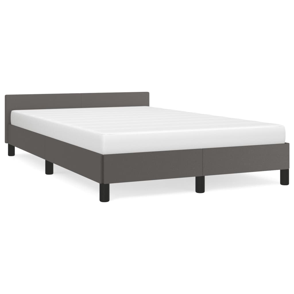 Bedframe zonder matras 120x190 cm kunstleer grijs is nu te koop bij PeponiXL, paradijselijk wonen!