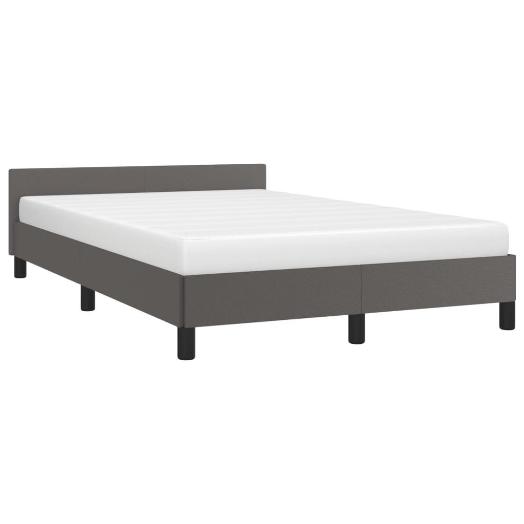 Bedframe zonder matras 120x190 cm kunstleer grijs is nu te koop bij PeponiXL, paradijselijk wonen!