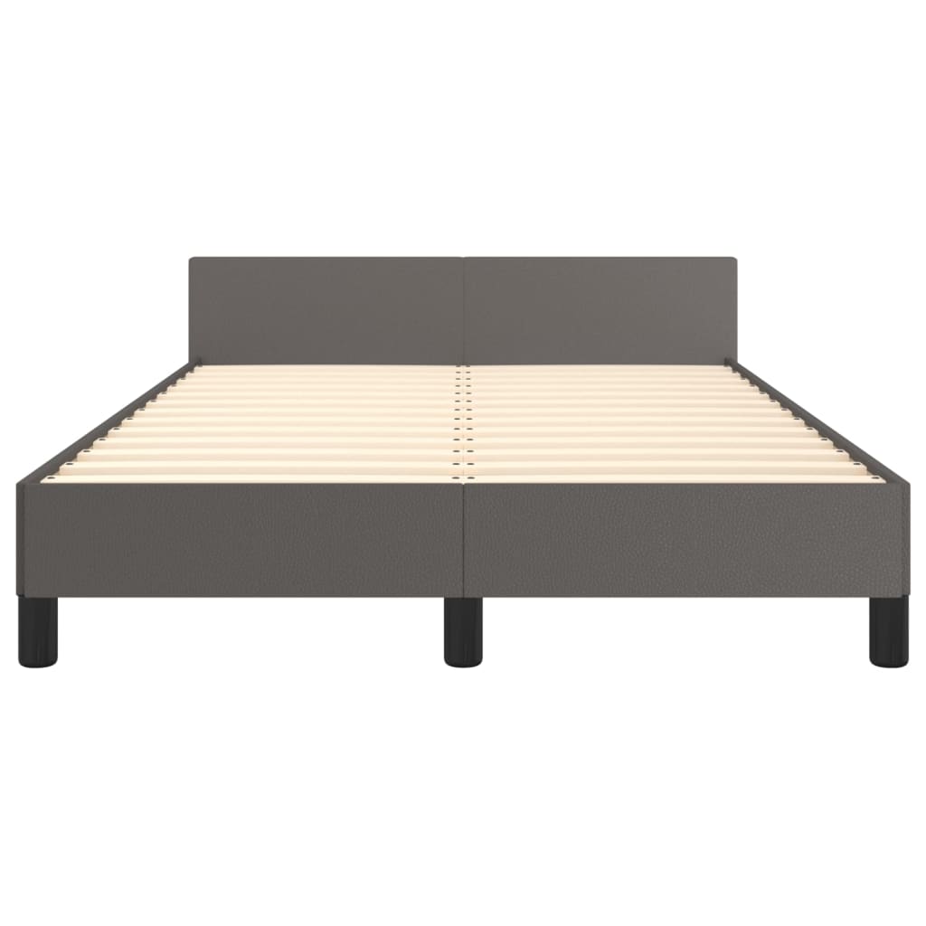 Bedframe zonder matras 120x190 cm kunstleer grijs is nu te koop bij PeponiXL, paradijselijk wonen!