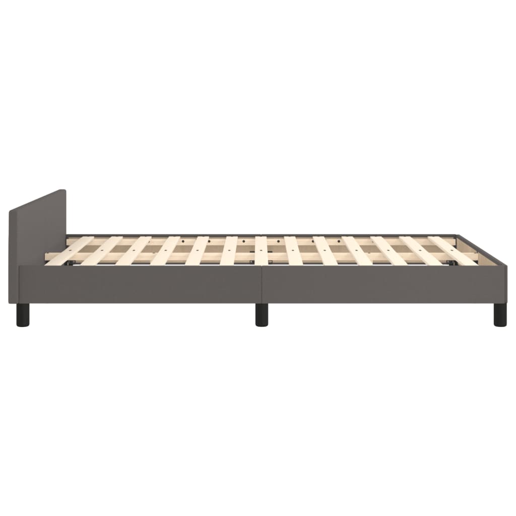 Bedframe zonder matras 120x190 cm kunstleer grijs is nu te koop bij PeponiXL, paradijselijk wonen!