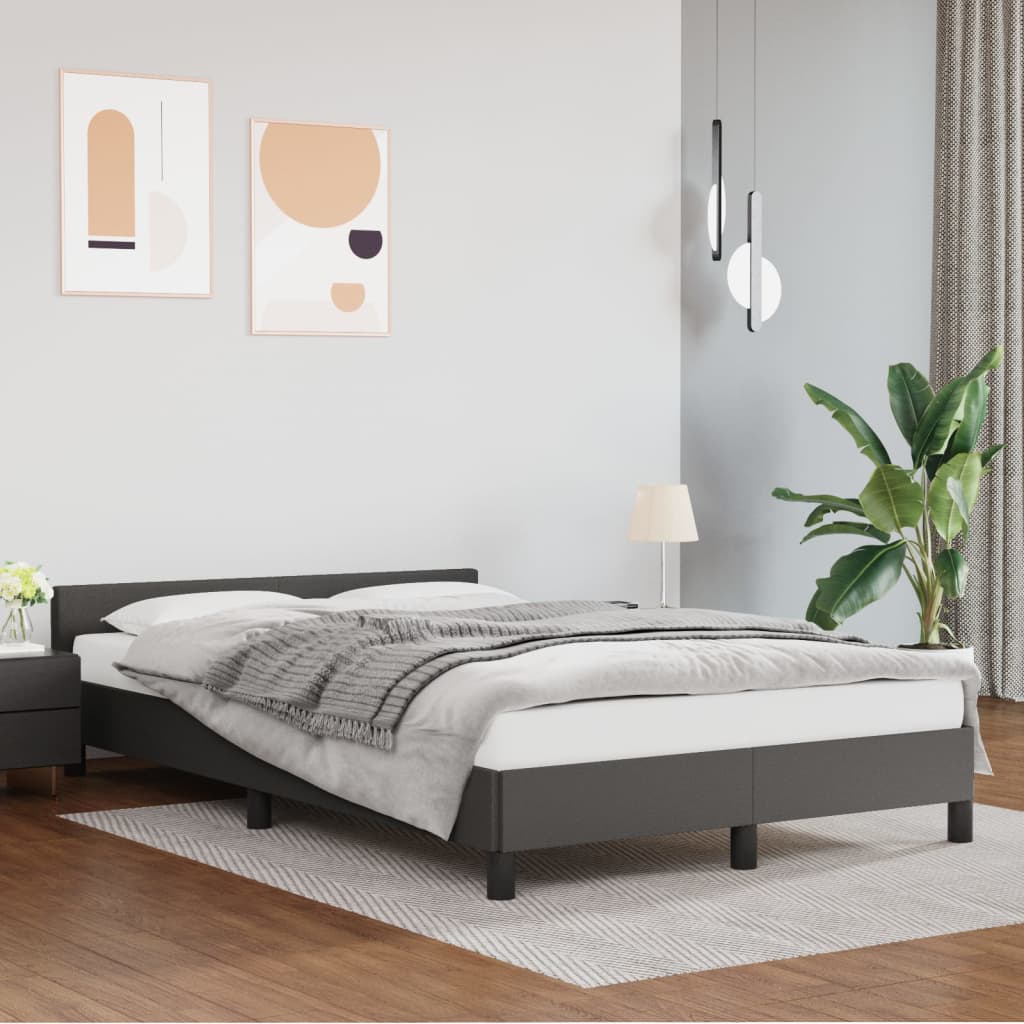 Bedframe zonder matras 120x190 cm kunstleer grijs is nu te koop bij PeponiXL, paradijselijk wonen!