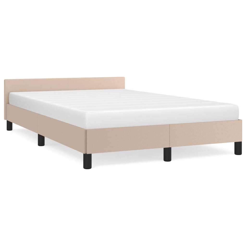 Bedframe zonder matras 120x190 cm kunstleer cappuccinokleurig is nu te koop bij PeponiXL, paradijselijk wonen!